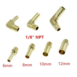 Straight Or Elbow Brass Hose Pipe Fitting 6mm 8mm 10mm 12mm Barb Splicer 1/8