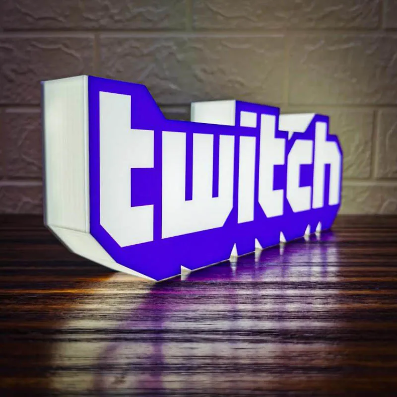 LED Lightbox Custom 3D Printed Night Light Twitch Logo for Children Gift Illuminated Gaming Room Decor