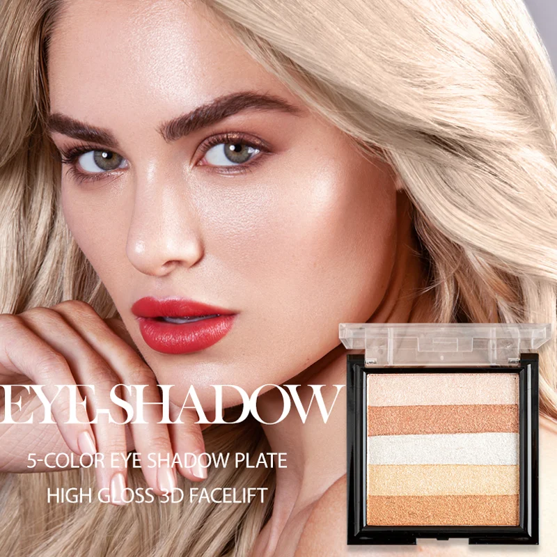 5 Colors Highlighter Contour 3D Facial Bronzer Cosmetic Brightening Beige Matte Highlights Palette Eye Shadow Shimmer Makeup