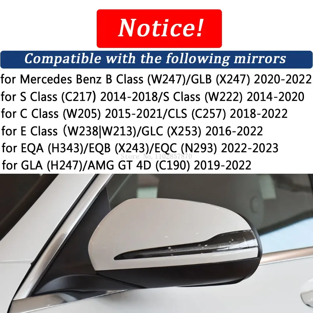 RHD Dry Carbon Fiber Rearview Mirror Cap Cover for Mercedes Benz for GLA H247 GLB X247 GLC X253 CLS C257 Side Mirror Frame Case