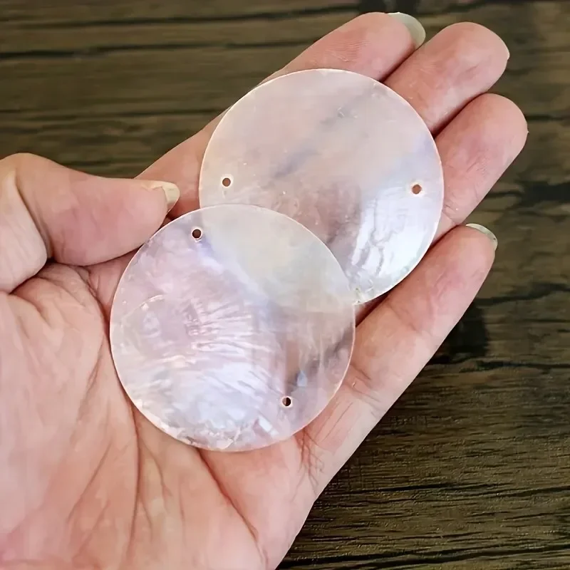 Latest Models 2026 round Capiz Shells Natural White Shell with Holes for Wind Chimes Jewelry Making And Home Decor