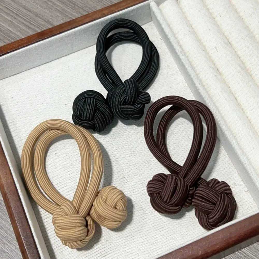 Einfacher chinesischer Knoten, Haargummi mit hohem Pferdeschwanz, Damen-Haargummi, Gummiband, hochelastisches Knopf-Haarband, Kopfbedeckung