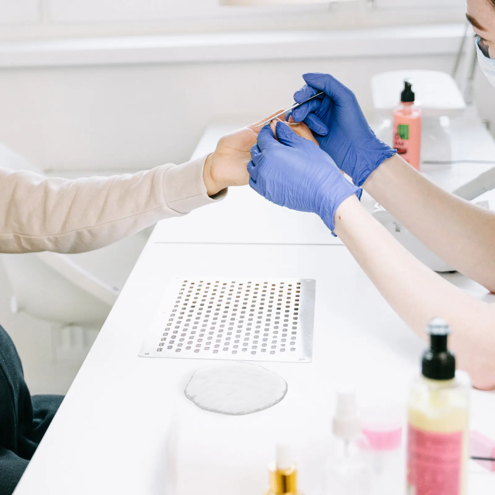 

Clear Nail Art Polish Plate Glass Mixing Palette Frosted Texture Portable Nail Polish Holder Tray Decorative Manicure Supply