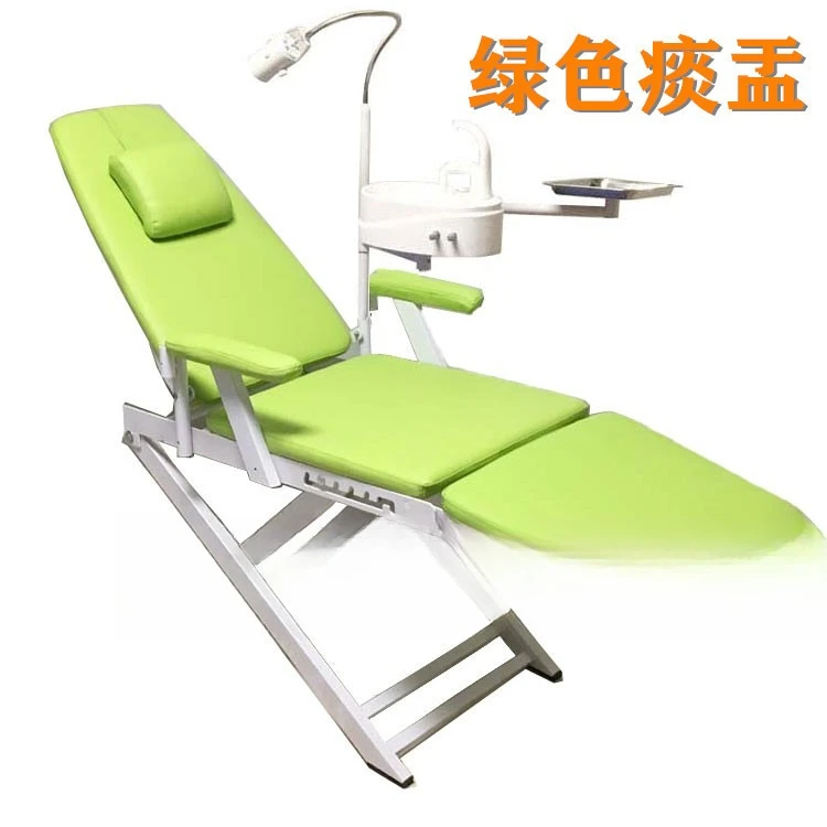 Light Chair Free Clinic Portable Simple Dental Chair Work Desk Folding Chair with Light Strip Spittoon