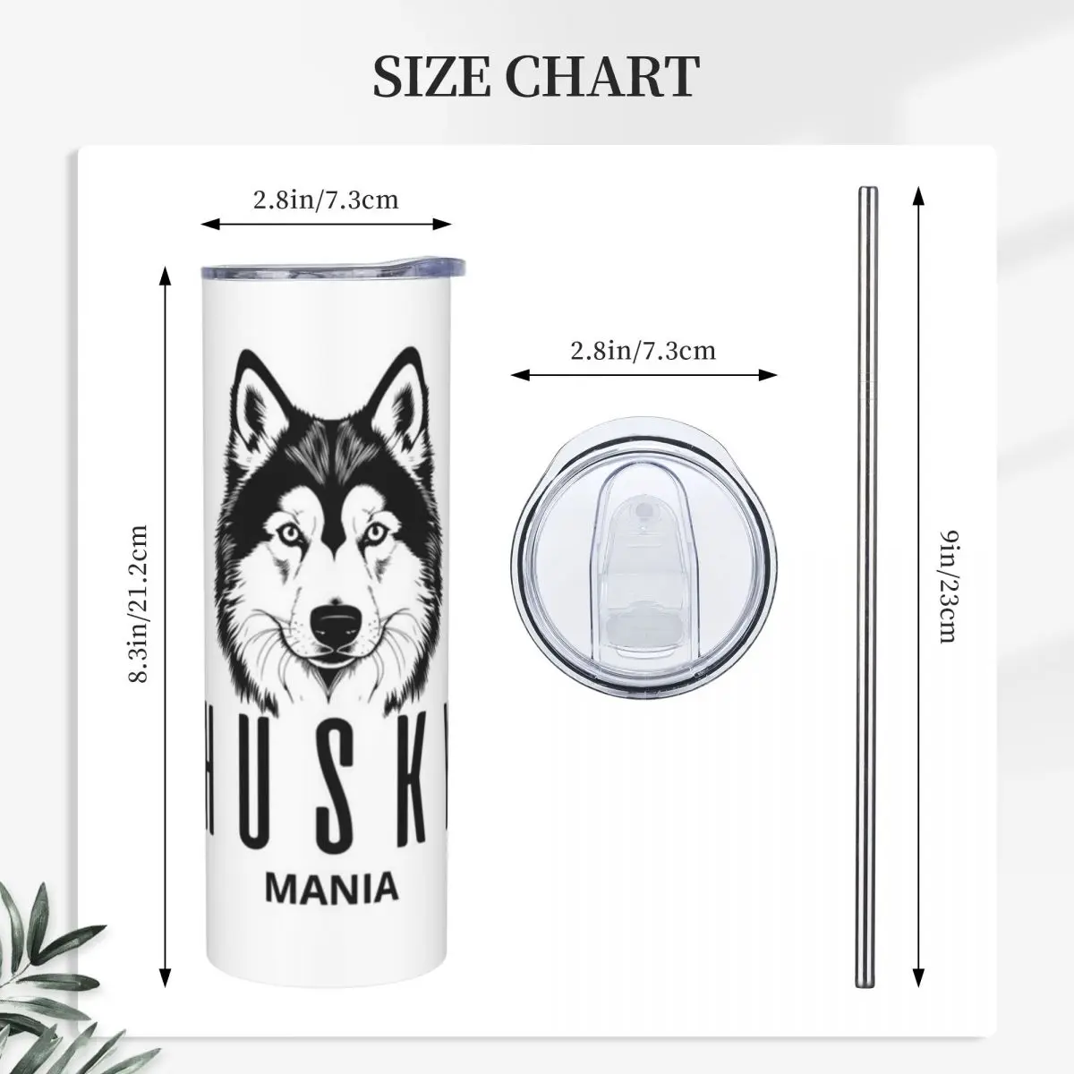 SIBERIAN HUSKY MANIA Stainless Steel Tumbler Vacuum Insulated Mug Thermal Cold Bottle Straw With Lid 20oz