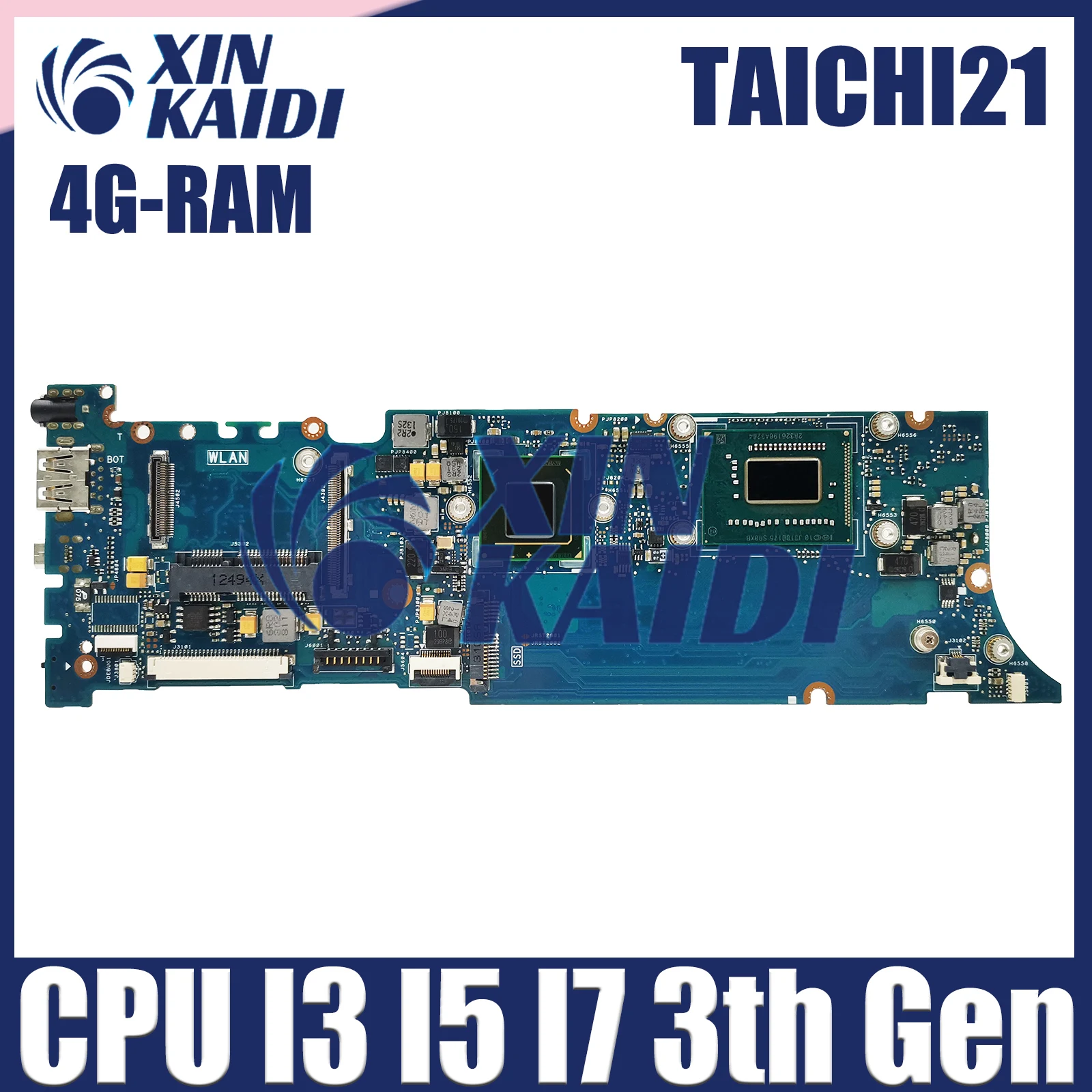 

Notebook TAICHI21 Mainboard For ASUS TAICHI 21 Laptop Motherboard With I3-3217U I5-3317U I7-3537 CPU 4GB RAM