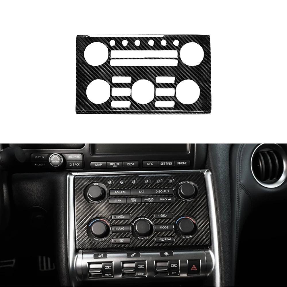 Carbon Fiber Central Control Volume Panel Cover Frame for Nissan GTR R35 2008-16