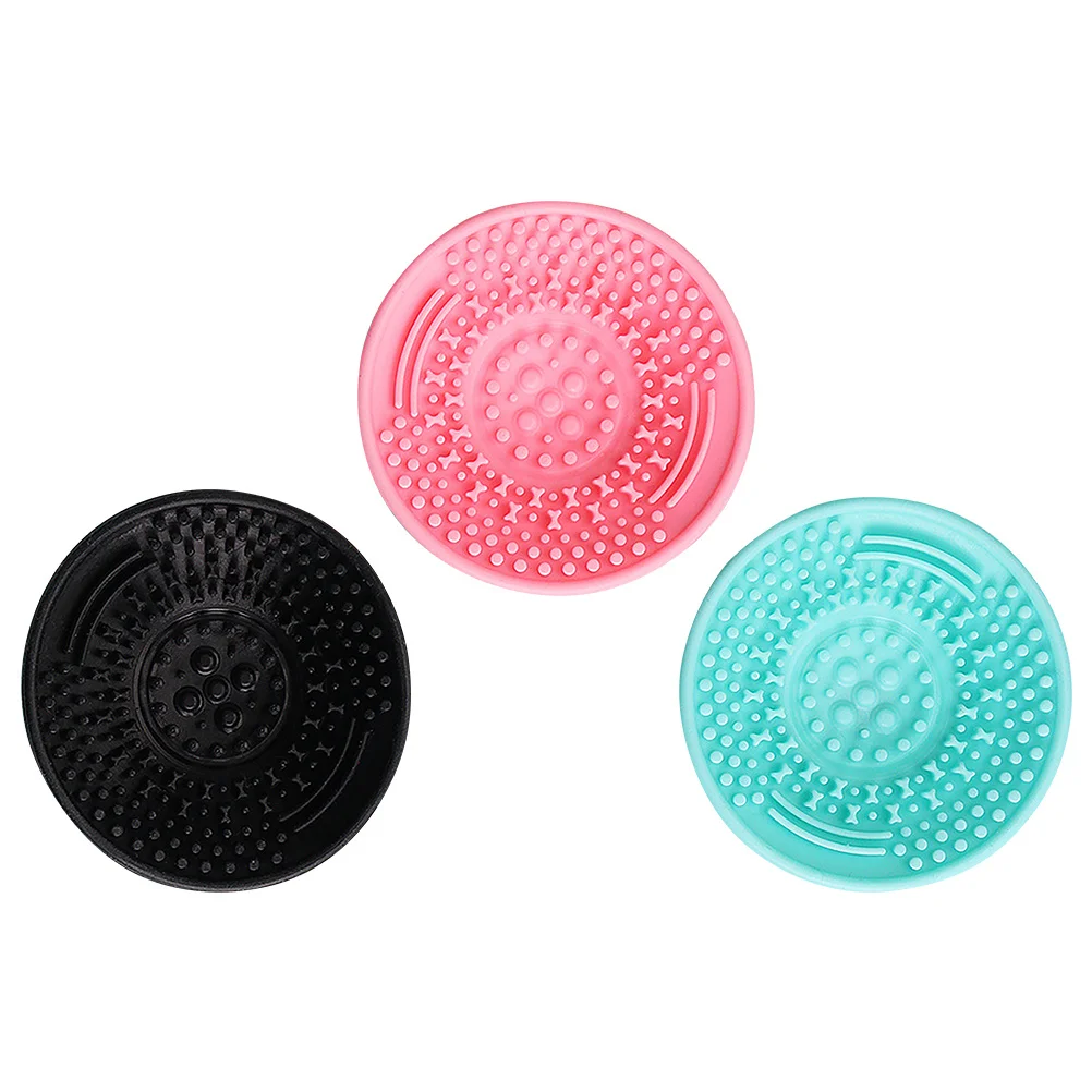 3 قطع من حصيرة تنظيف فرش المكياج، أداة تنظيف فرشاة السيليكون، غسالة محمولة مدمجة لفرش مستحضرات التجميل والإسفنج