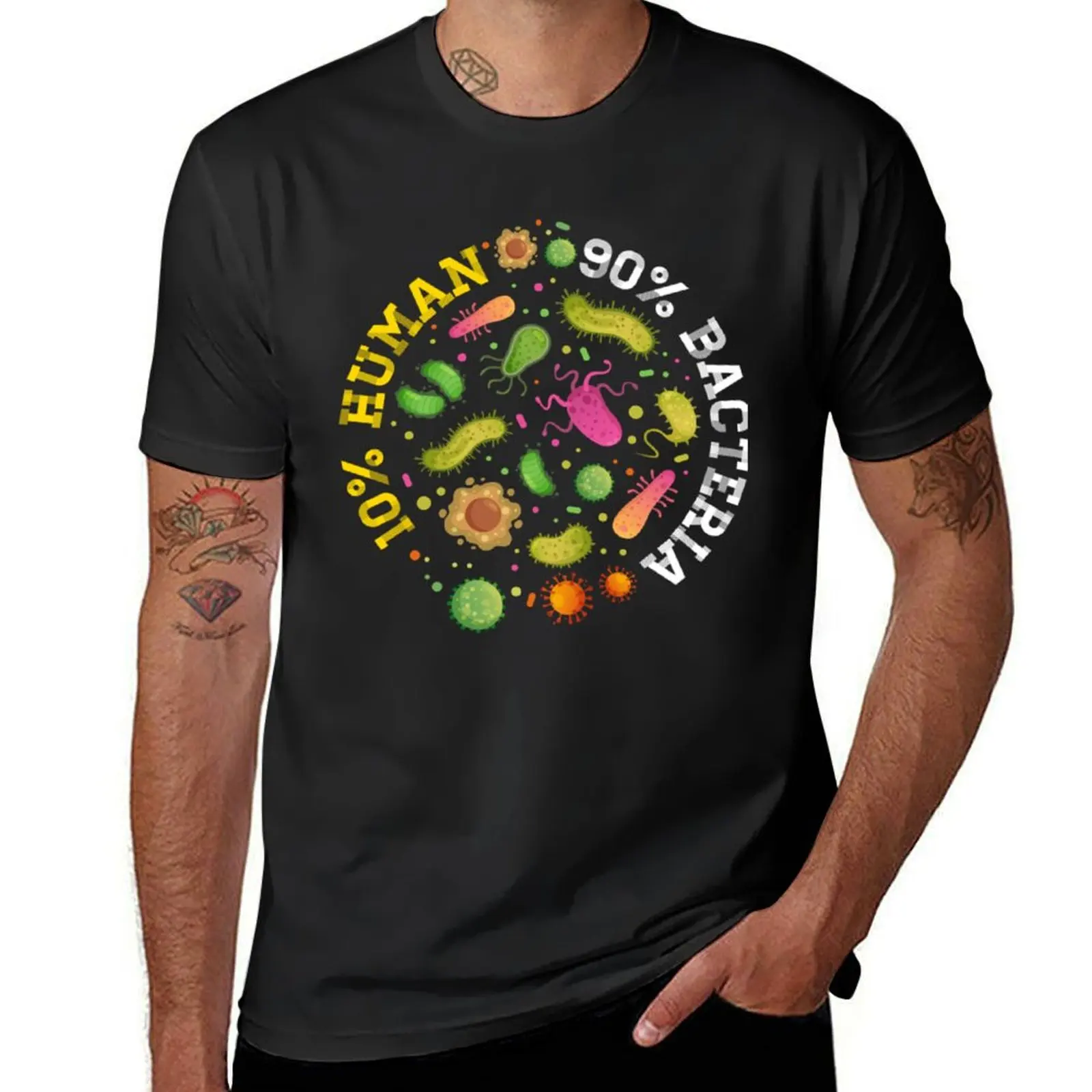 10 Human 90 Bacteria Microbiology T-Shirt T-Shirt sweat plus sizes Short sleeve tee men