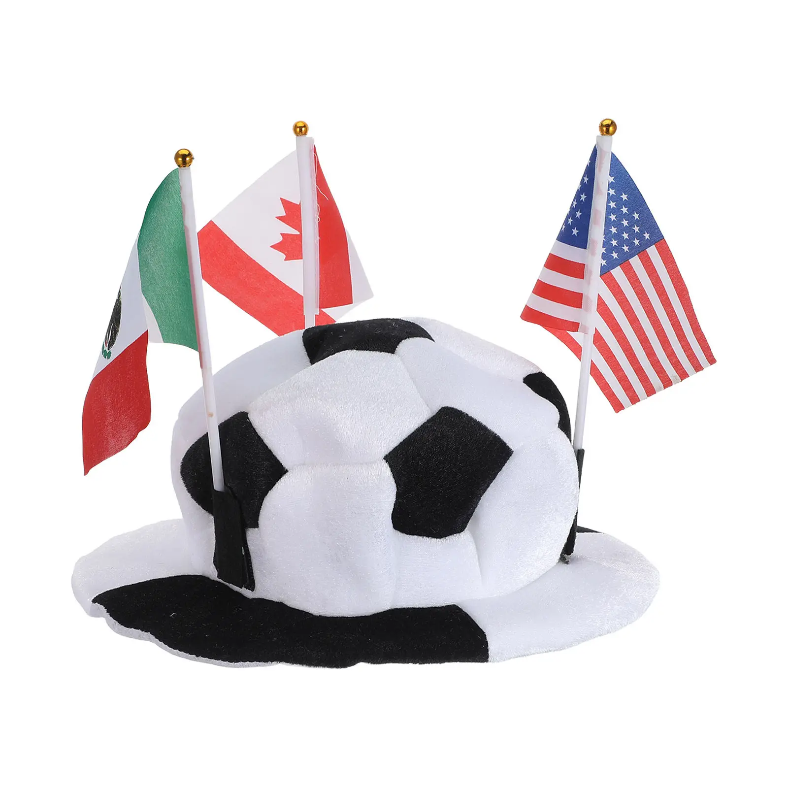 Soccer Ball Hat American Flag Soft Headgear Soccer Fan Accessories Football Game Party Fan Hat Novelty Sports Celebration