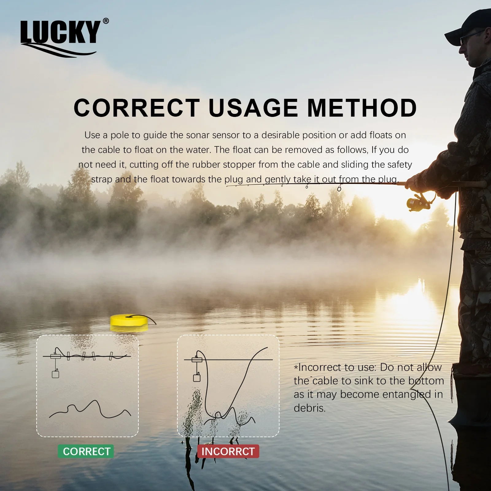 LUCKY FF718D&FF718 2.2inch LCD Portable Fish Finder 200KHz/83KHz Dual Sonar Frequency 100M Detector for Ice Fishing