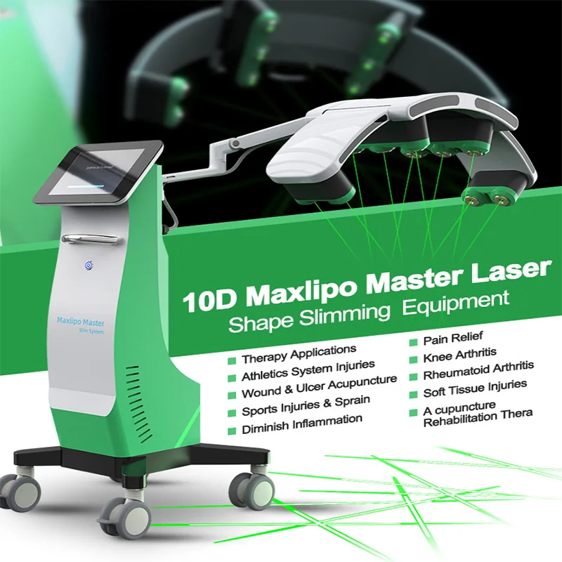 10D Maxlipo Master Therapy Pain Wound Healing 532nm lipolaser Shape Slimming Machine Lipolysis Fat Removal Weight Lose burn fat