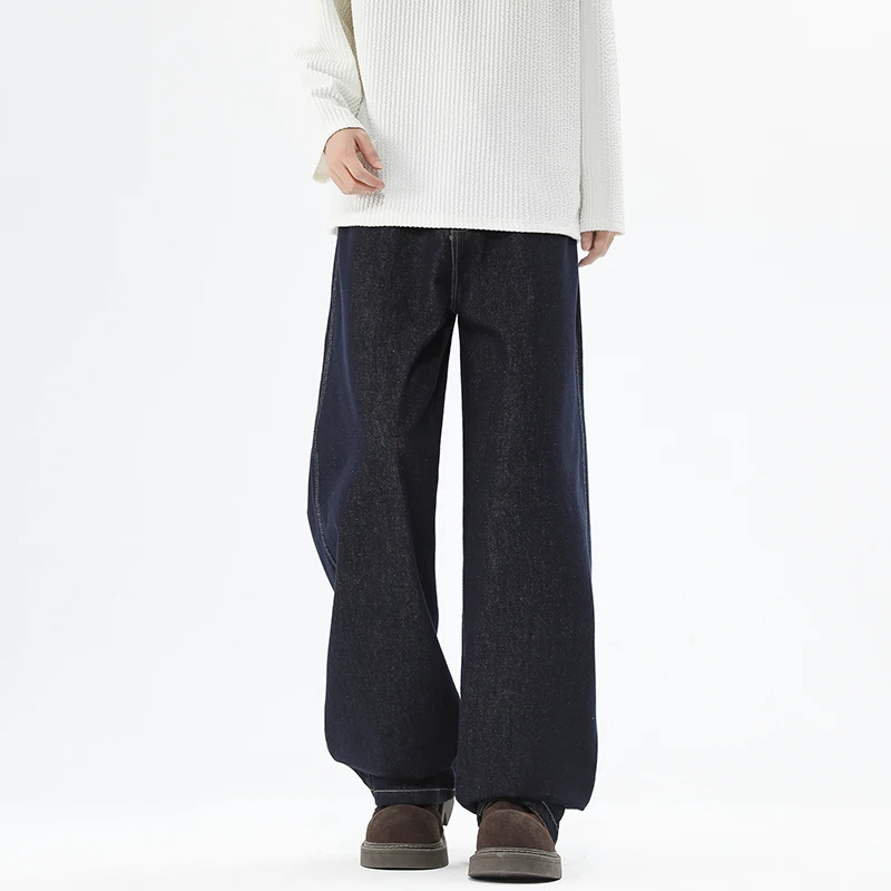 

American Sle Vintage Men's Loose Fit Straight Leg Jeans Casual Breathable Cotton Trousers for Spring And Autumn