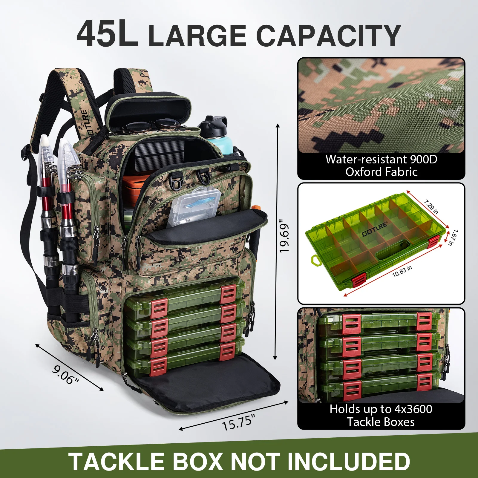 Goture Fishing Backpack 900D T - огляд і ціна Fishing Equipment Gifts