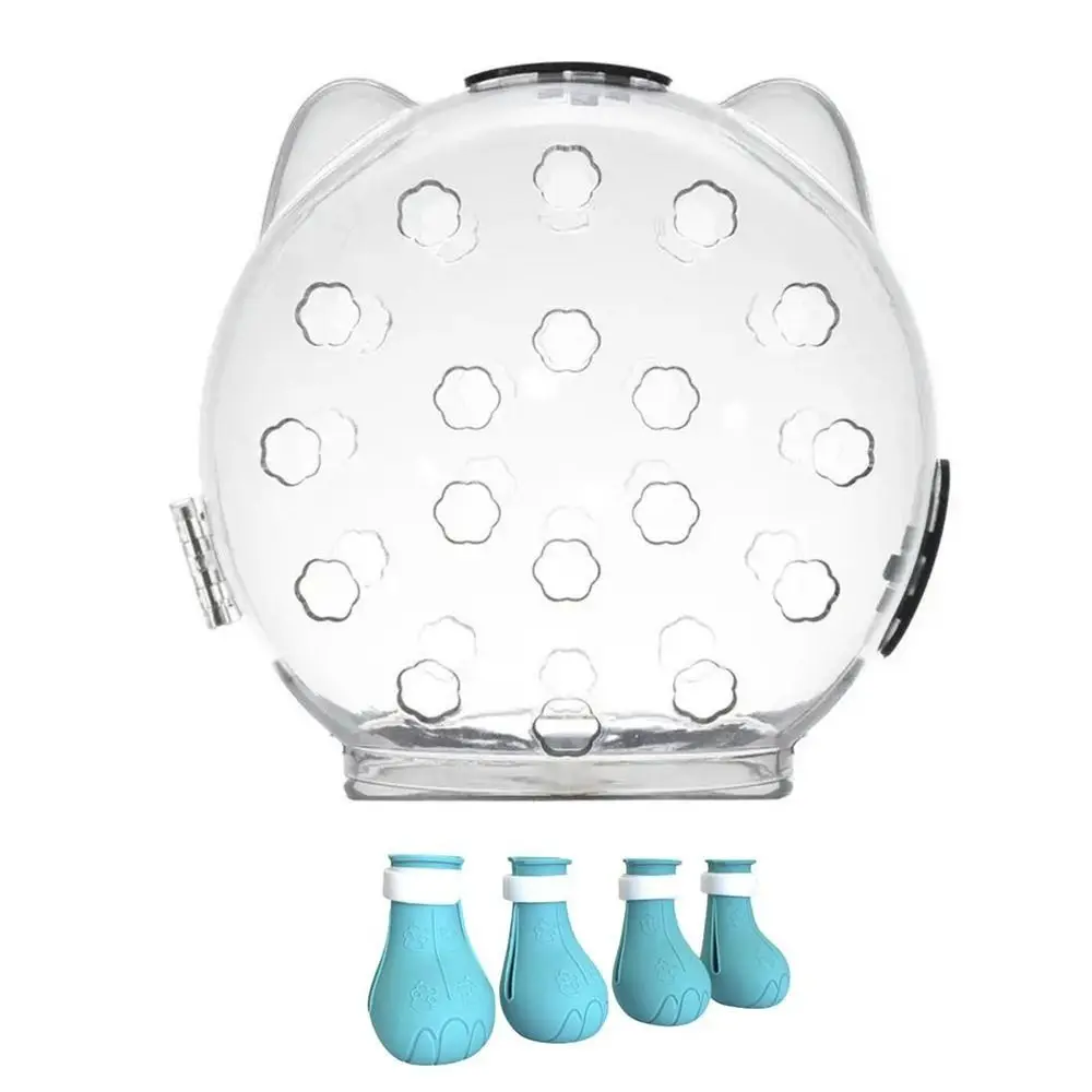 

Anti Bite Cat Bubble Muzzle Breathable Protective Cat Muzzle Boots Set Durable Not Covering Eye Grooming Mask Taking Injections