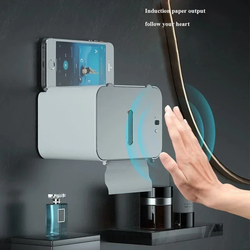 Induction Toilet  Holder Shelf Automatic Paper Out Wc Paper Rack Wall-Mounted Dispenser Bathroom Accessories