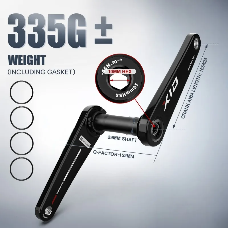 RACEDUEL 110BCD Carbon Crankset 11/12 Speed Double Chainring for Shimano R7000 R8000 R9100 R9200 50-34T/52-36T/53-39T/54-40T