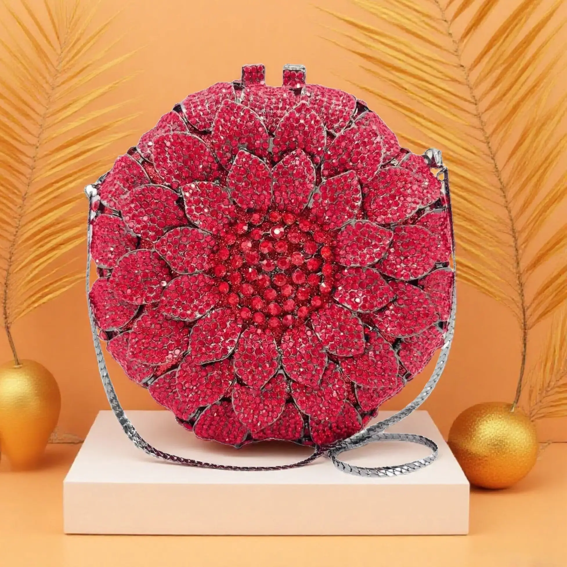 2026Rhinestone Sunflower Diamond Women's Bag Metal Hollow Diamond Dinner Bag Banquet Dress Evening Bag Bolsos De Mujer Tendencia