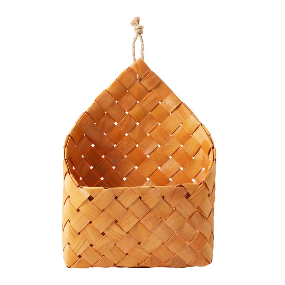

Flowerpot Wall Decoration Storage Basket Natural Cedar Sheet Woven Wall Hanging Basket #BW Succulents plants pots Face plant pot