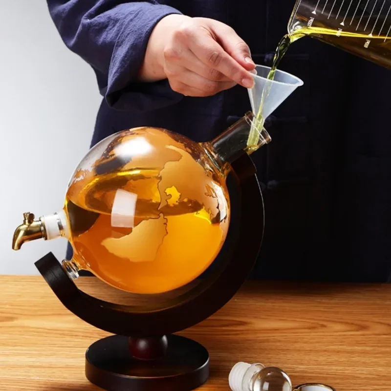 Sealed Multi-Functional Storage Tank Creative Globe Ginseng Bottle for Home Beer & Beverage Storage Perfect for Kitchen & Bar