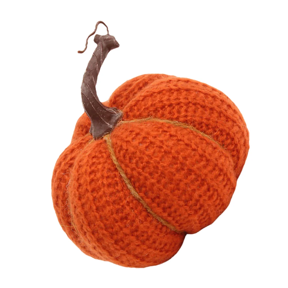 Pumpkin Ornaments Chic Decorations Home Thanksgiving Household Prop Lifelike Chemical Fiber Knitted Fabric Supplies