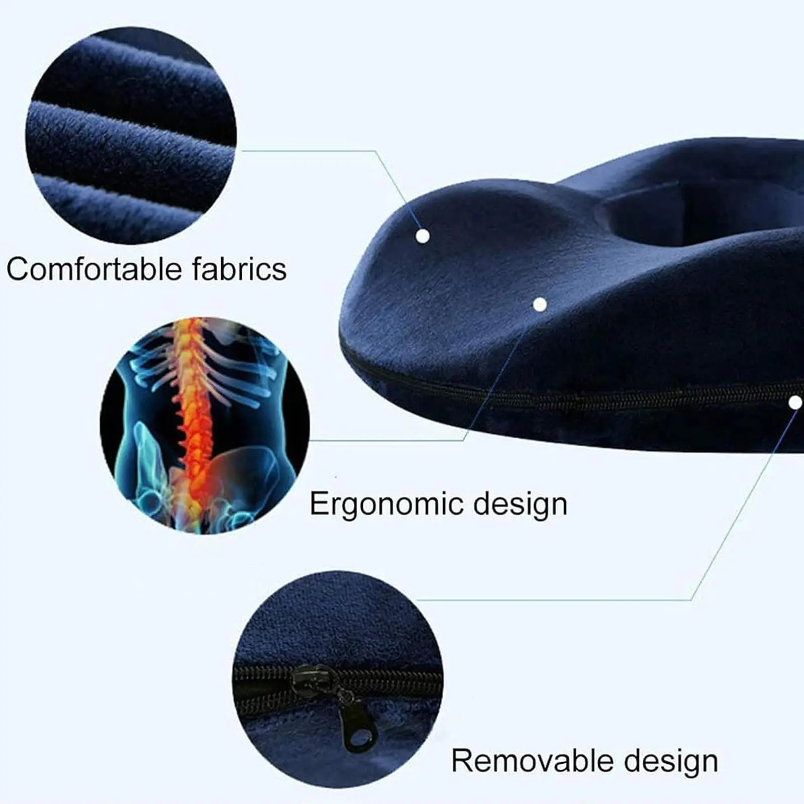 Подушка-пончик для боли на копчике, на копчике, из пены с эффектом памяти премиум-класса, моющееся сиденье-бустер для взрослых для автомобиля, офиса, автомобиля, инвалидной коляски