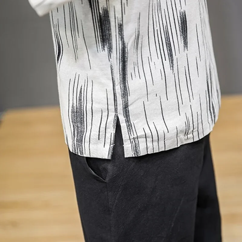 Camicie cinesi estive 2020 Hanfu abbigliamento asiatico Cheongsam Top Kung Fu Shirt Tang Suit abbigliamento tradizionale cinese per uomo 11185