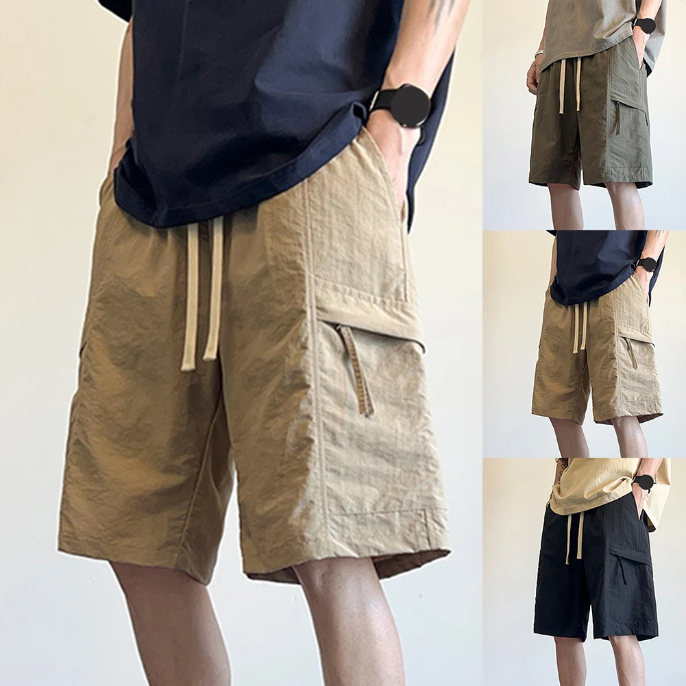 Loose Sports Pants 2XL Beach Shorts Polyester Fabric Slight Stretch Solid Color Design Applicable For Daily Use