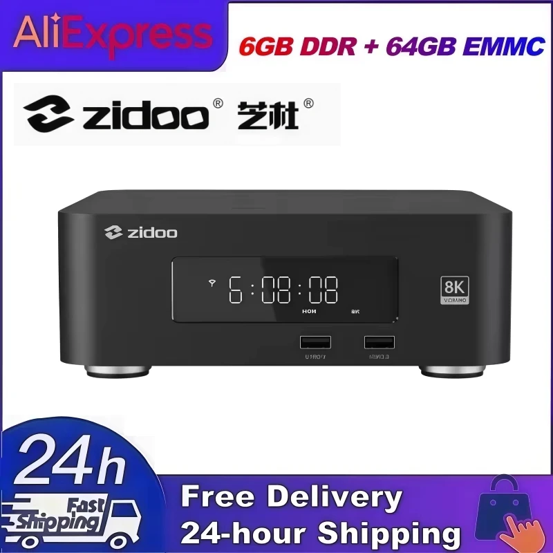 

zidoo z30 pro 8K Music Player Built-in HDD Bay 64GB EMMC High Speed WiFi + 6GB DDR and Bluetooth Control Audio Player