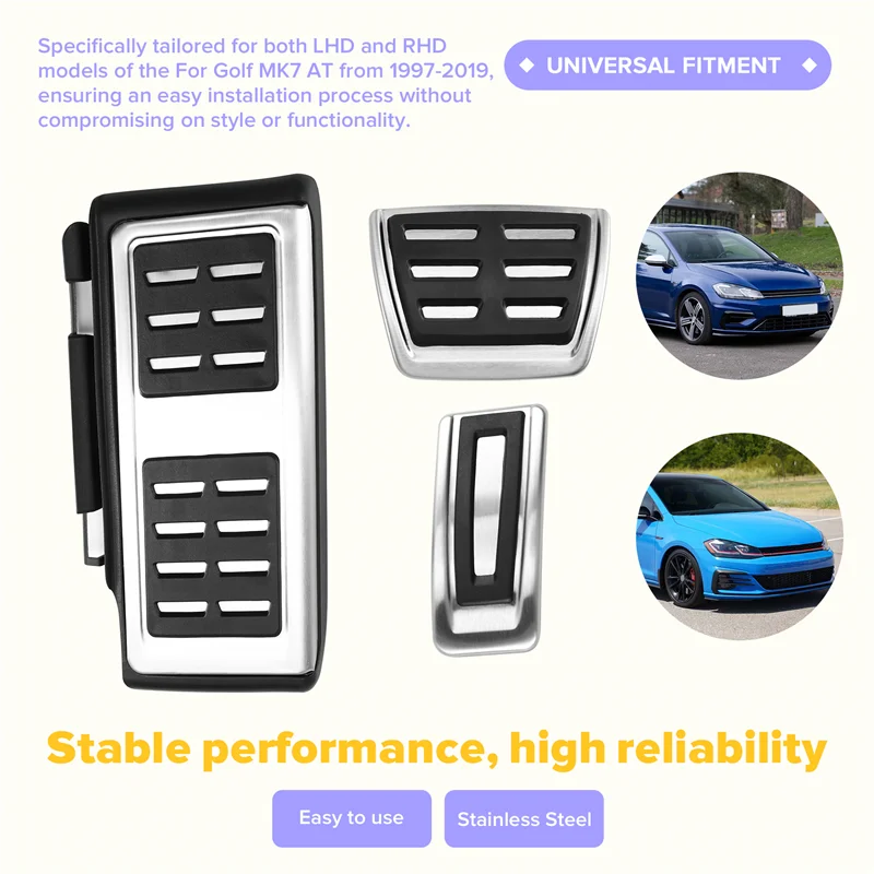 جديد المضادة للانزلاق الفولاذ المقاوم للصدأ المطاط الفرامل دواسة الوقود رياضي الجمالية للجولف MK7 AT 1997-2019 LHD RHD