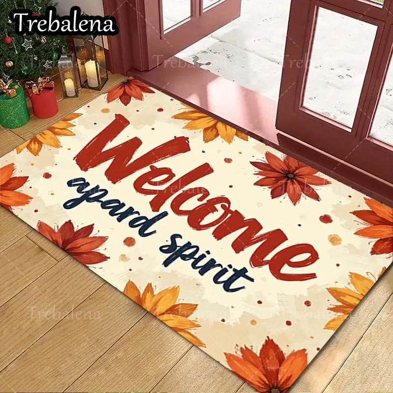 

1pc Welcome Door Mat Autumn Leaves Welcome Mat for Home Entrance Decor