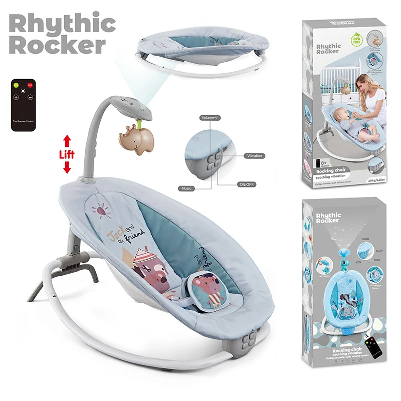 Baby Rocking Chair Multi-function Folding Newborn Comfort Chair Cradle Bed 0-3 Years Old Adjustable Baby Recliner With Music