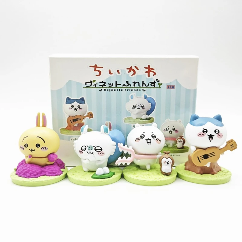 Cartoon Chiikawa Usagi & hachiware Rakko Anime Figure Collectible Desktop Model Ornaments Decoration Toy Children Birthday Gift