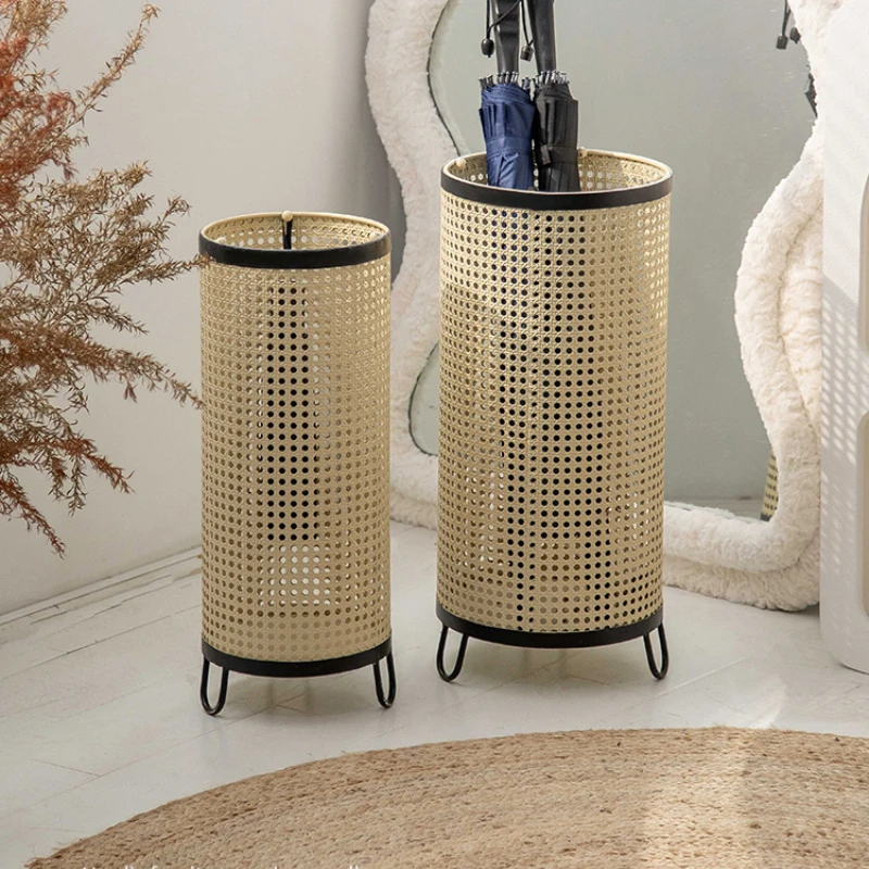 

Iron Rattan Woven Hollow Umbrella Storage Rack Creatively Designed Umbrella Rack Commercial Hanging Umbrella Drain Storage Rack