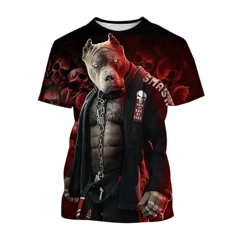 Animal Brazilian Jiu-Jitsu Combat Summer 3D Crewneck Short Sleeve Print Men\'s Sports Casual Outdoor Oversized Harajuku T-shirt