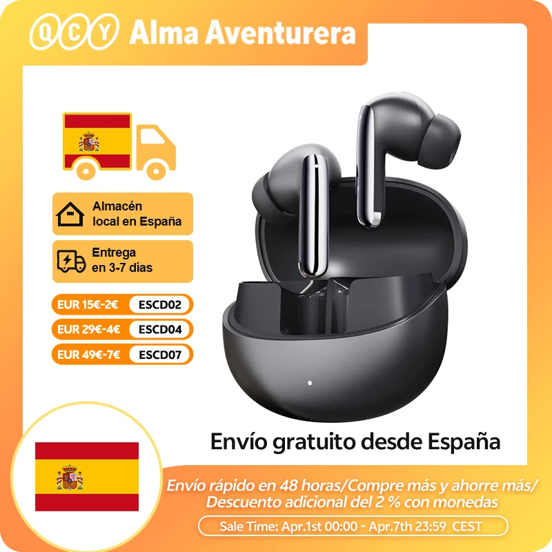 QCY MeloBuds Pro ANC Bluetooth 5,3 auriculares inalámbricos 46dB híbrido ANC alta resolución LDAC auriculares 6 micrófonos 34H detección en la oreja