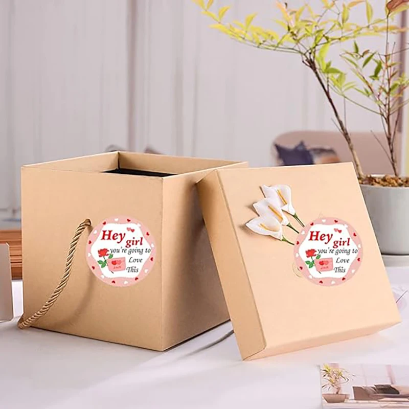 Pink Hey Girls Envelopes Adesivos, Obrigado Etiquetas Comerciais, Natal Artesanal, 1.5 polegadas, 500 pcs