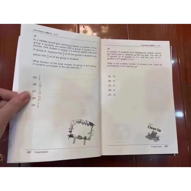 6 Books/set Past Papers Question Bank AMC. 8 Workbook  Learning  Education  Libro