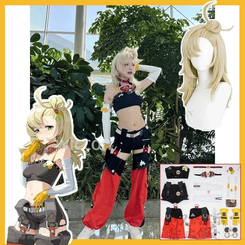 Anime Game Zenless Zone Zero Cosplay Piper Wheel Costume Uniform Pants Wig Props For Girls Woman Christmas Halloween Customized