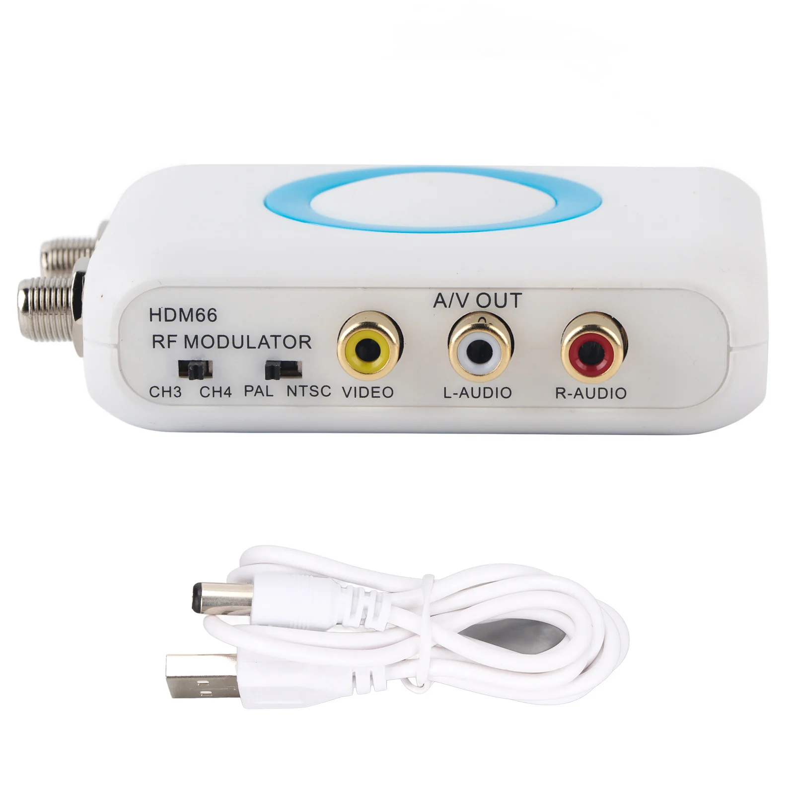 إدخال واجهة وسائط متعددة عالية الدقة إلى إخراج/V RF لنظام CATV المحلي ، دعم المغير HDMI ، إخراج تنسيق NTSC بال ، HDM66