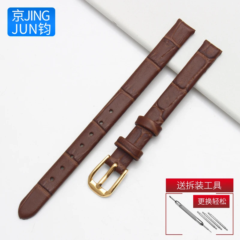 Correa de reloj de cuero de tamaño pequeño para mujer, pulsera de moda, Armani Fossil DW ck, 6mm, 8mm, 10mm, 12mm, 14mm, 16mm