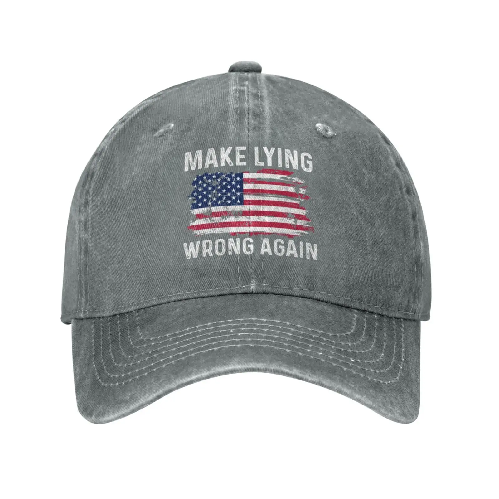 Make Lying Wrong Again Baseball Cap Washed Cotton Unisex Outdoor Sports for Men Women Fashion Daily Denim Hat