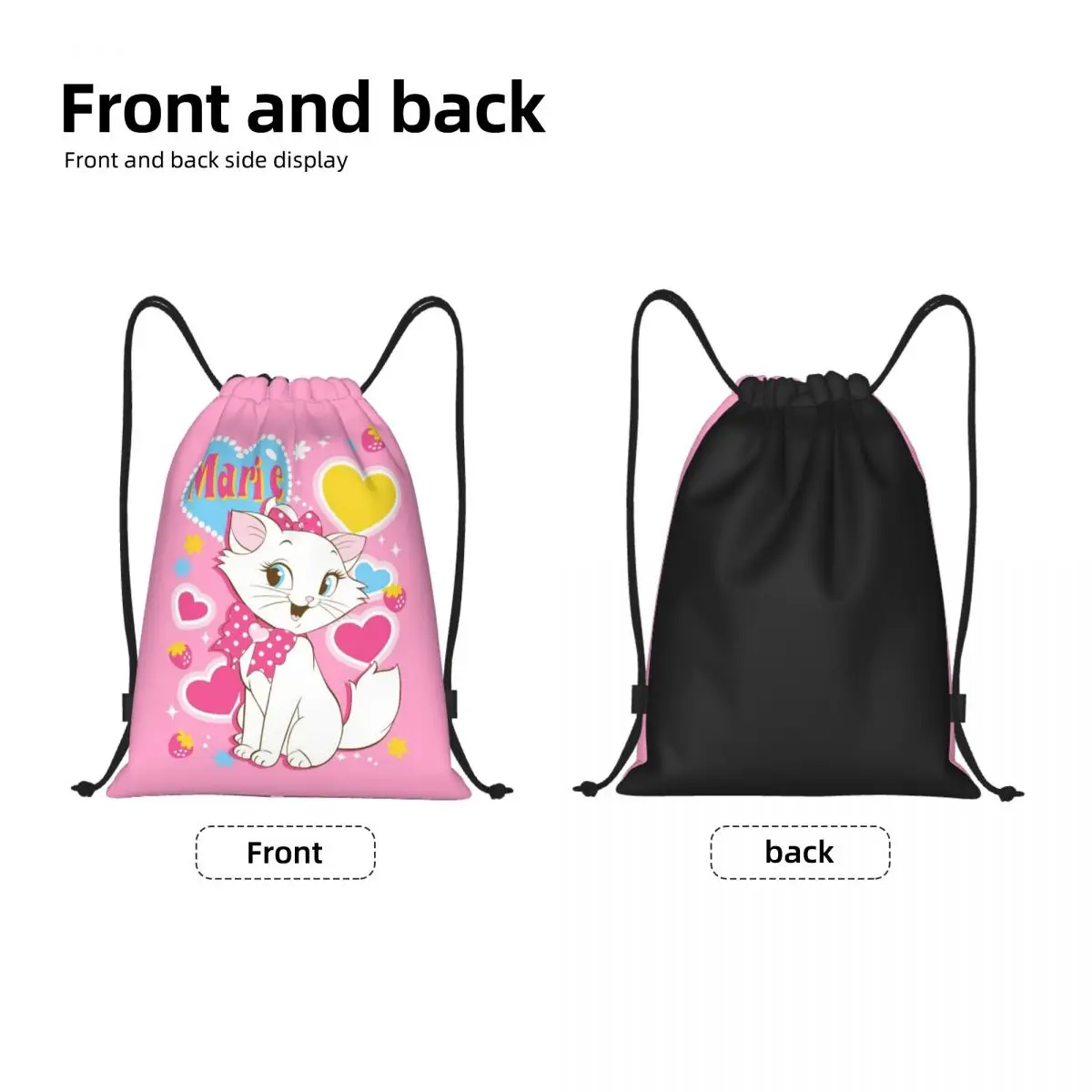 Custom Marie Cat Lover Drawstring Bag for Shopping Yoga Backpacks Women Men Sports Gym Sackpack