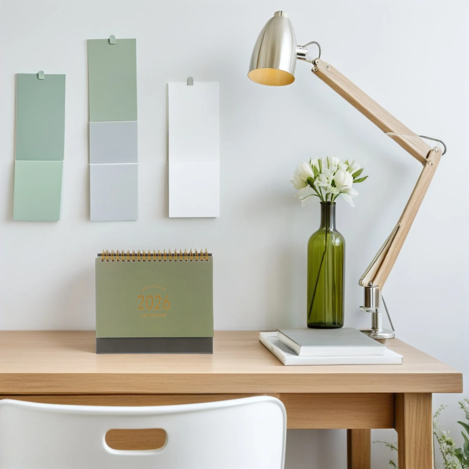 

Compact Desktop 2024 Large Stand Up Planner Decorative Office Home Foldable Small Mini Flipped Thick Paper Wall Mounted