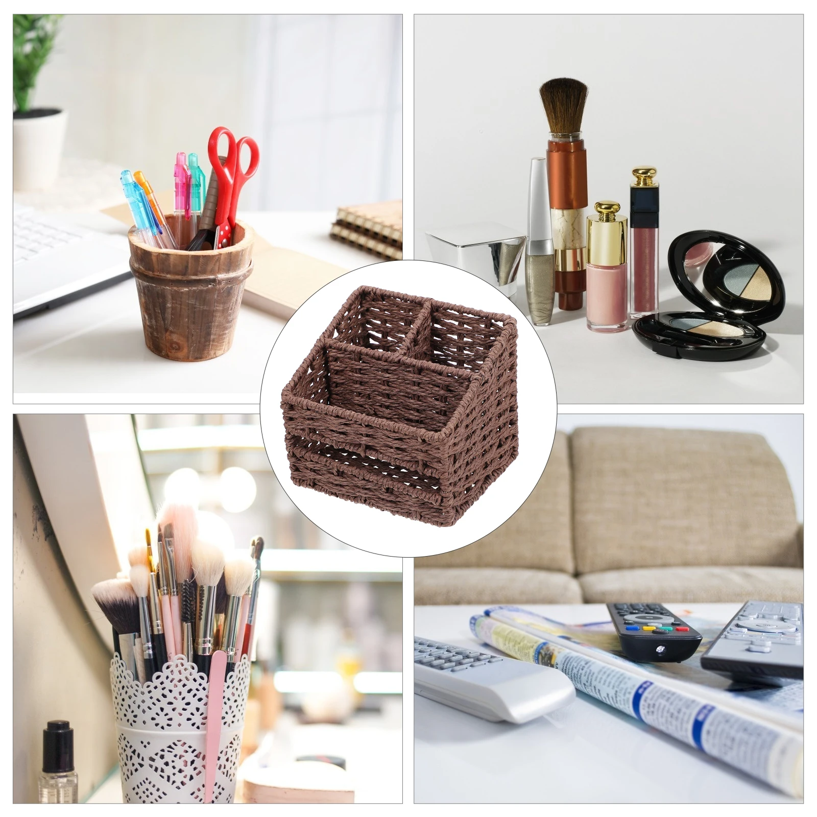 

Straw Storage Box Tissue Remote-control Holder Sundries Container Desktop Organizer Cartoon