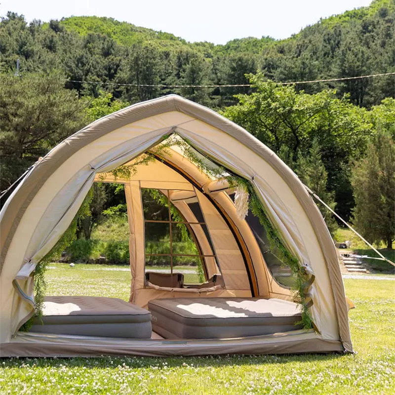 Large High Quality Two Bedroom Family Tent Custom Logo Waterproof and Portable Outdoor Camping Inflatable Tent