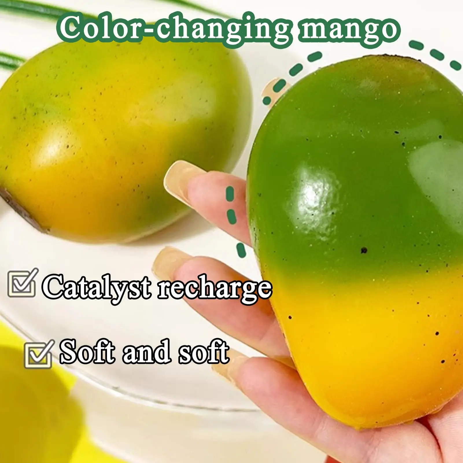 Squeeze Toys For Kids Mango Decompress Toy Sensory Tension Stress Relief Stretchy Soft Color Changing For Boys Girls Children