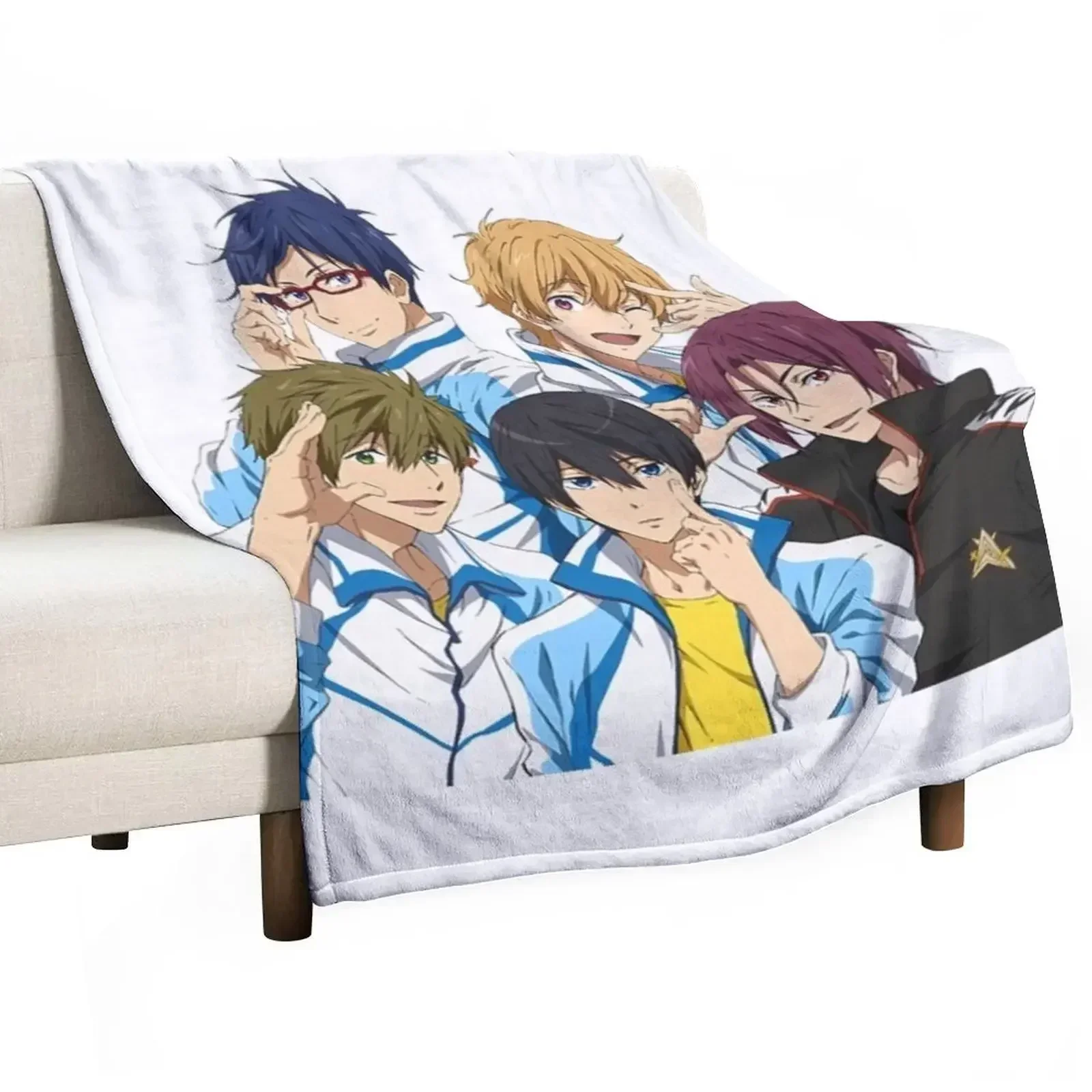 haruka with her friends Throw Blanket Plush Personalized Gift Polar Luxury Throw Blankets