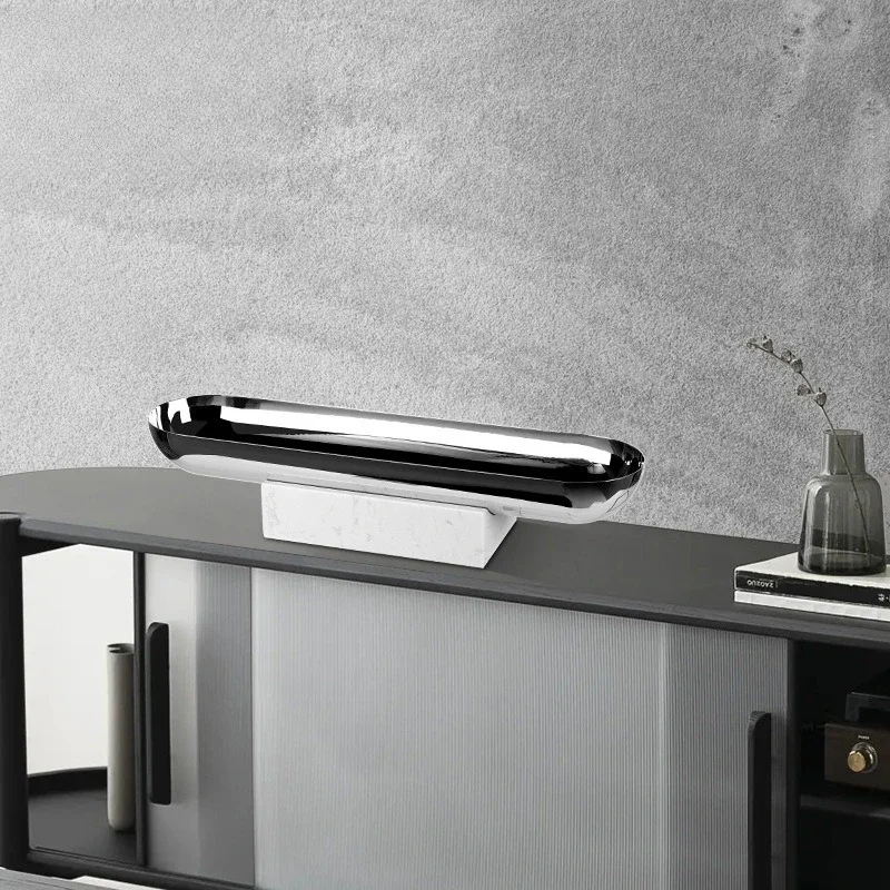 

Straight edge oval groove, creative ornament in restaurant TV cabinet model room