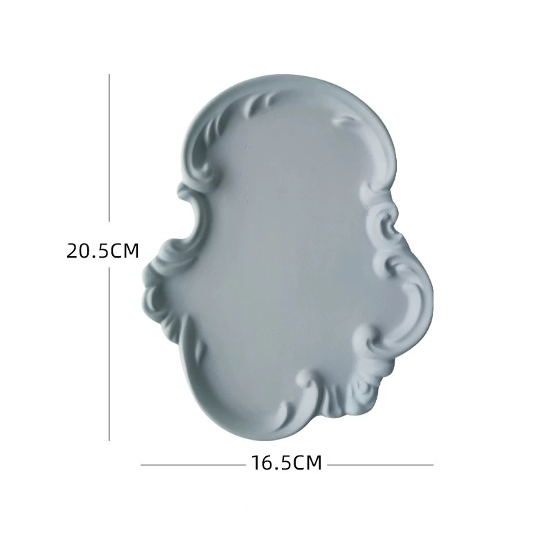 Creative Jewelry Tray Vintage Gypsum Baroque Tray Shop Counter Jewelry Display Shelf Photography Props